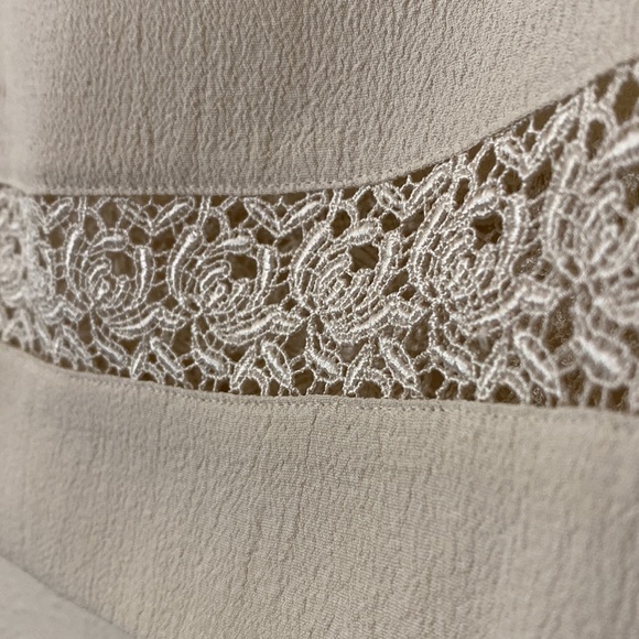 90s Campagnie Internationale Express Off White Skirt w/ Embroidery - Picture 3 of 6